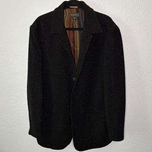 Island Soft Men’s Tweed Sweater Blazer Blue Speckled Large